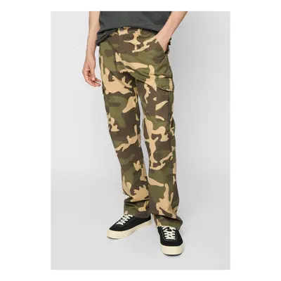 Pánské kalhoty Straight Leg Camo Cargo lesní/maskáčové