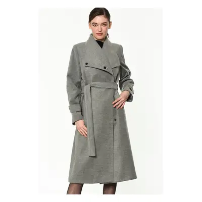 Z6645 DEWBERRY WOMEN'S COAT-LIGHT GREY