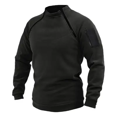 90777 Dewberry Mens Fleece with Arm Pocket-BLACK