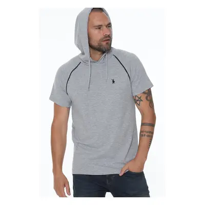 T8570 DEWBERRY HOODED MEN'S T-SHIRT-GREY