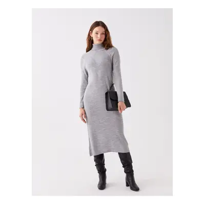 LC Waikiki Half Turtleneck Plain Long Sleeve Women's Knitwear Dress