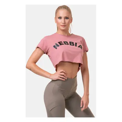 Dámské tričko Nebbia Fit & Sporty crop top old rose