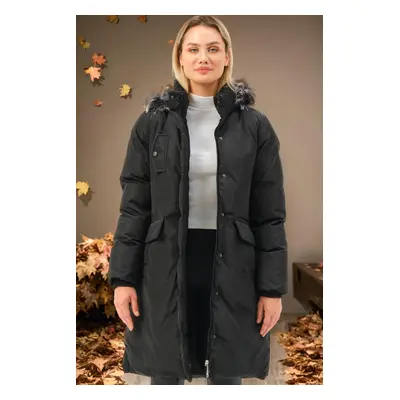 Z6774 DEWBERRY WOMEN'S COAT-PLAIN BLACK