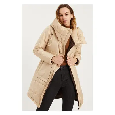 Z6652 DEWBERRY WOMEN'S COAT-BEIGE