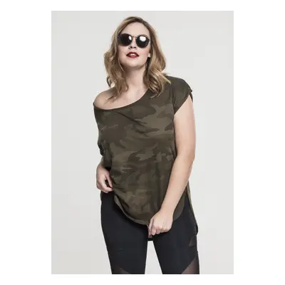 Dámské tričko Camo Back Shaped Olive camo