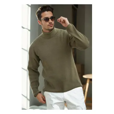 18701 Dewberry Turtleneck Mens Knitwear-Khaki