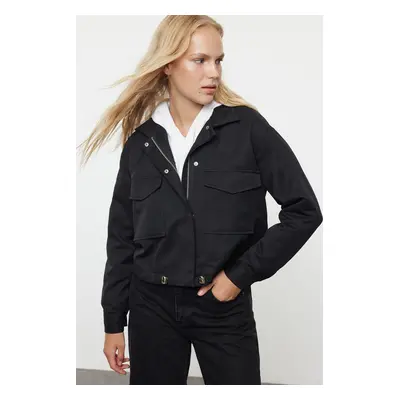 Trendyol Black Oversize Molded Thin Jacket Coat