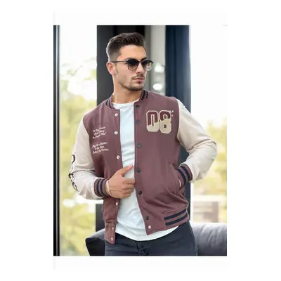 40656 Dewberry Slim Fit College Jacket-COFFEE