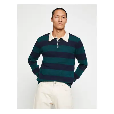 Koton Basic Knitwear Sweater Polo Collar Button Detailed