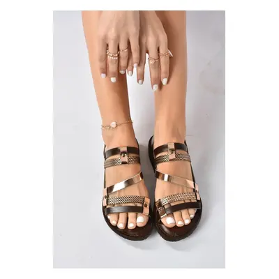 Fox Shoes Brown/bronze Women's Genuine Leather Sandals