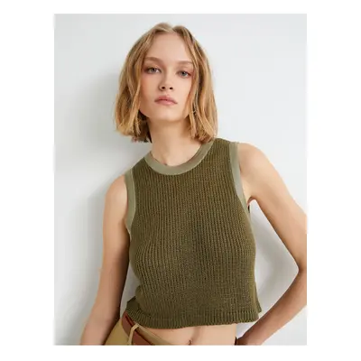 Koton Crop Knitwear Athlete Crew Neck