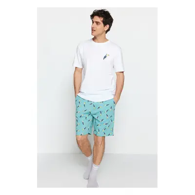 Trendyol Green Regular Fit Knitted Pajama Set with Shorts