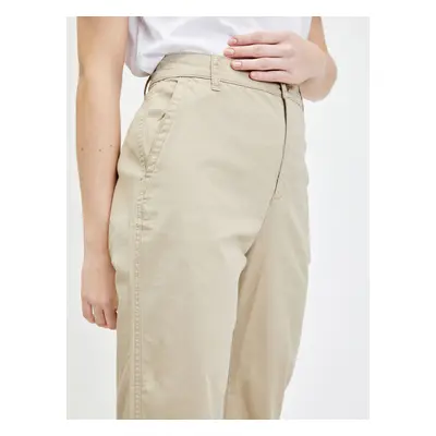 GAP Kalhoty girlfriend khaki high rise - Dámské