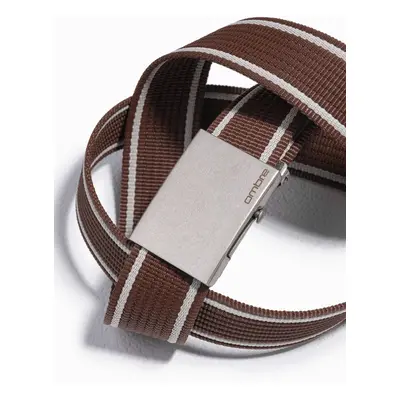 Ombre Two-tone men's parchment belt with horizontal stripes border