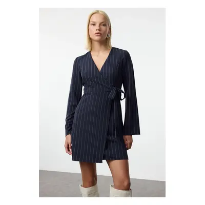 Trendyol Navy Blue Striped Woven Dress