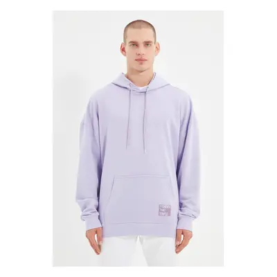 Trendyol Lilac Oversize/Wide Cut Hooded Fleece/Warm Sweatshirt