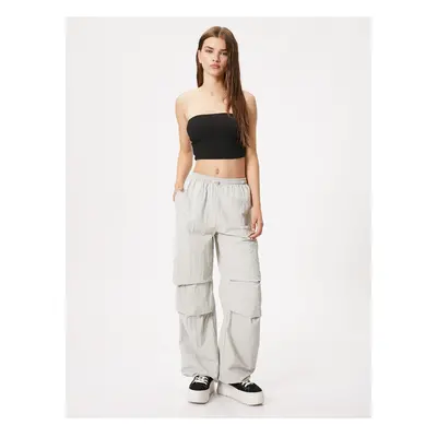 Koton Loose Parachute Trousers Fold Detail