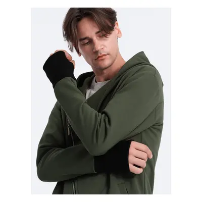 Ombre Asymmetrical men's sweatshirt with a spacious hood NANTES