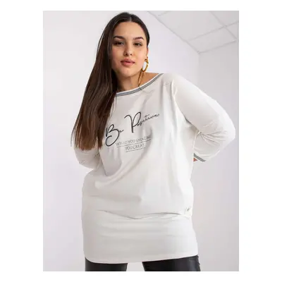 Ecru žerzejová tunika plus size s aplikací Blanche