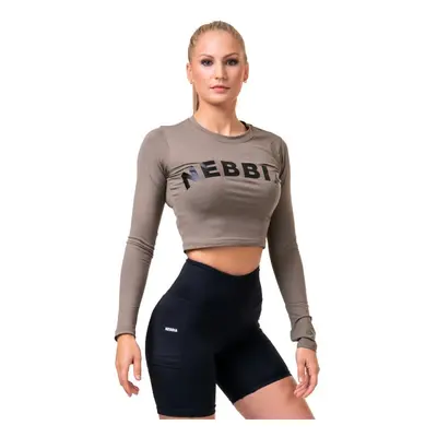 Dámský top Nebbia Hero Sporty Hero crop top long sleeve mocha