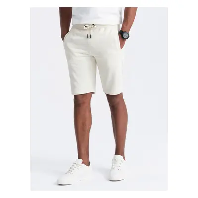 Ombre BASIC men's cotton sweat shorts - cream