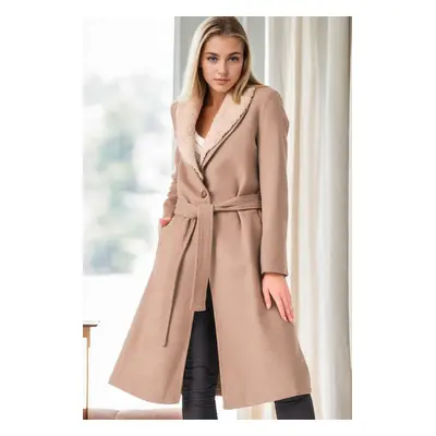 Z6671 DEWBERRY WOMEN'S COAT-BEIGE-1