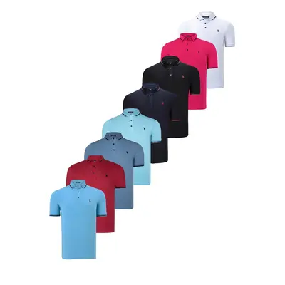 SET OF EIGHT T8586 DEWBERRY MEN'S T-SHIRT-BLACK-WHITE-NAVY-BURGUNDY-CYAN-FUCHSIA-INDIGO-LIGHT BL