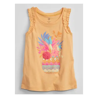 GAP Dětské tílko ruffle graphic tank - Holky