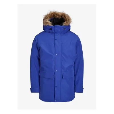 Modrá pánská zimní parka Jack & Jones Champ - Pánské