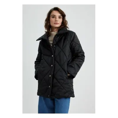 DEFACTO Water and Windproof Stand Collar Basic Quilted Coat