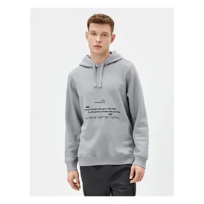 Koton Back Printed Sweatshirt Hooded Slogan Long Sleeve