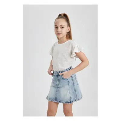 DEFACTO Girl's Crew Neck Short Sleeve T-Shirt