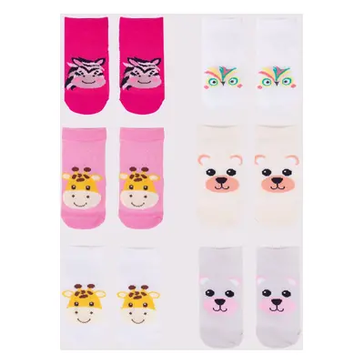 Yoclub Kids's Ankle Thin Socks Pattern Colours 6-Pack P2