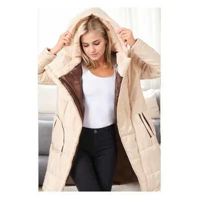 Z6652 DEWBERRY WOMEN'S COAT-BEIGE-1