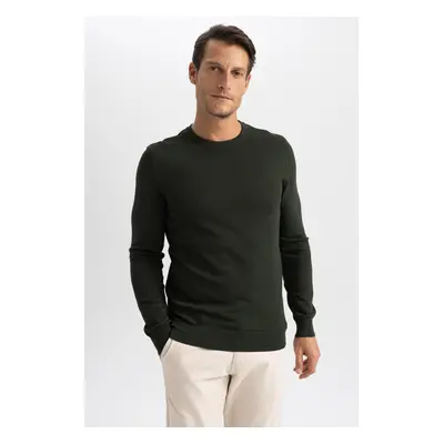 DEFACTO Regular Fit Crew Neck Basic Plain Knitwear Sweater