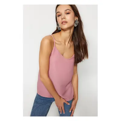 Trendyol Light Pink Basic Strappy Woven Blouse