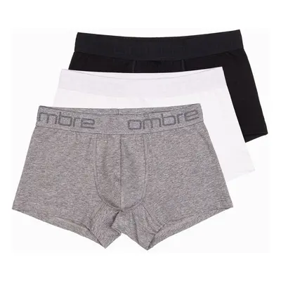 Ombre Men's cotton boxer shorts with logo - 3-pack mix