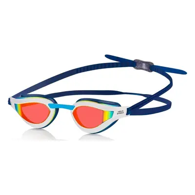 AQUA SPEED Unisex's Swimming Goggles Rapid Mirror White/Navy Blue Pattern