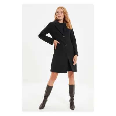 Trendyol Black Fitted Long Wool Cashmere Coat