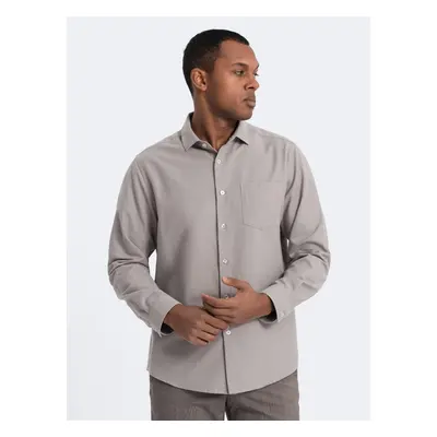 Ombre Men's REGULAR FIT shirt with pocket - gray