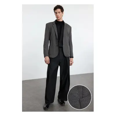 Trendyol Gray Slim Fit Comfortable Flexible Fabric Blazer Jacket