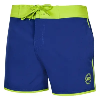 AQUA SPEED Man's Swimming Shorts Axel Navy Blue/Green Pattern