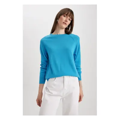 DEFACTO Regular Fit Crew Neck Basic Plain Knitwear Sweater