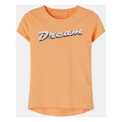 Oranžové holčičí tričko s potiskem name it Vix - unisex