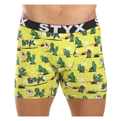 Pánské boxerky Styx long art sportovní guma kaktusy