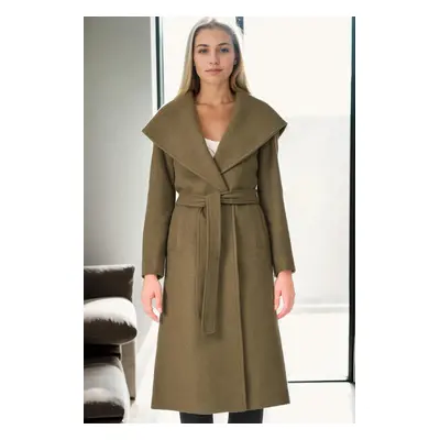 Z6679 DEWBERRY WOMEN'S COAT-KHAKI-1