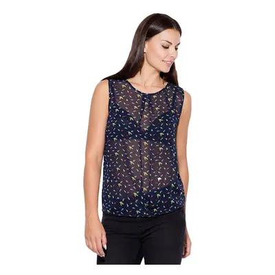 Katrus Woman's Blouse K139 Navy Blue