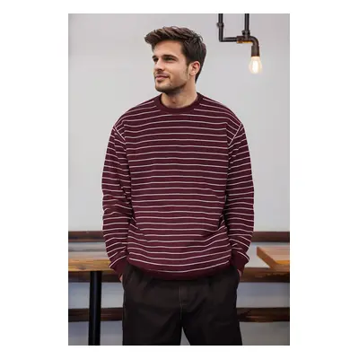 Trendyol Claret Red Oversize/Wide Cut Soft Texture Sweatshirt