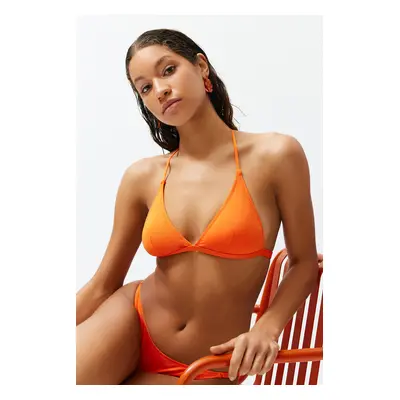 Trendyol Orange Triangle Gathered Bikini Top