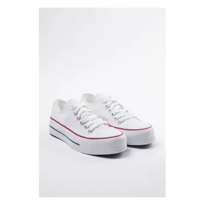 Trendyol White Laced High Sole Women's Sneakers